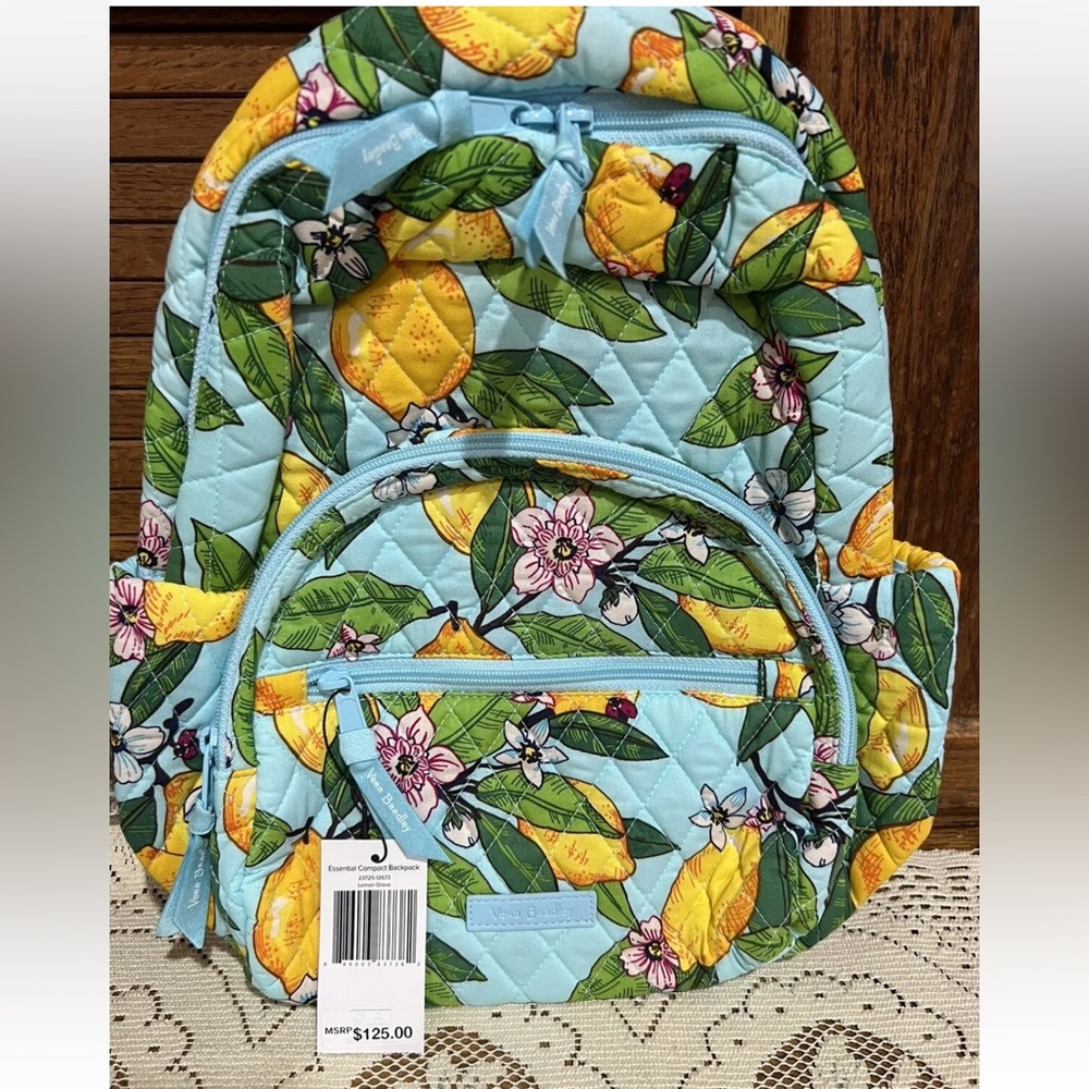 Vera Bradley Essential Compact Backpack Lemon Grove NWT  125.00 retail